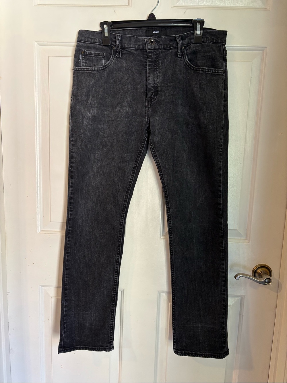 Vans Men's Slim Leg Jeans in Washed Black 34 x 30